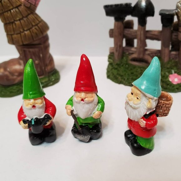Garden Gnome Fairy Garden Set, Gnome House, Gnome Decor, Fairy Garden Decor - Picture 6 of 6